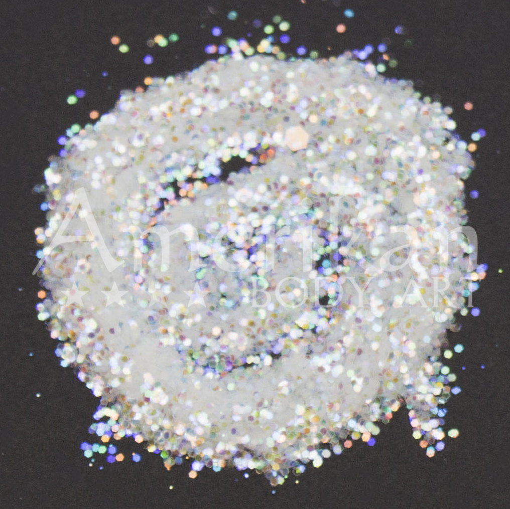 Holographic White Chunky Glitter (0.025" hex)