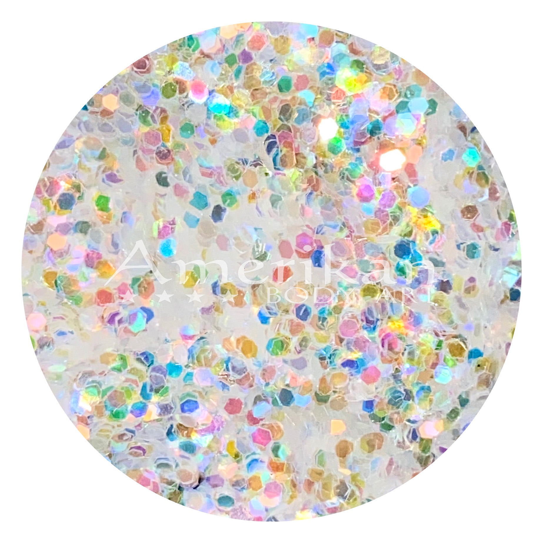 Holographic White Chunky Glitter (0.040" hex)