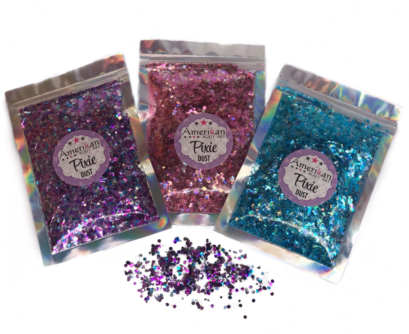 Amerikan Body Art Pixie Paint Glitter Gel - Purple Rain (1 oz/4 oz) 