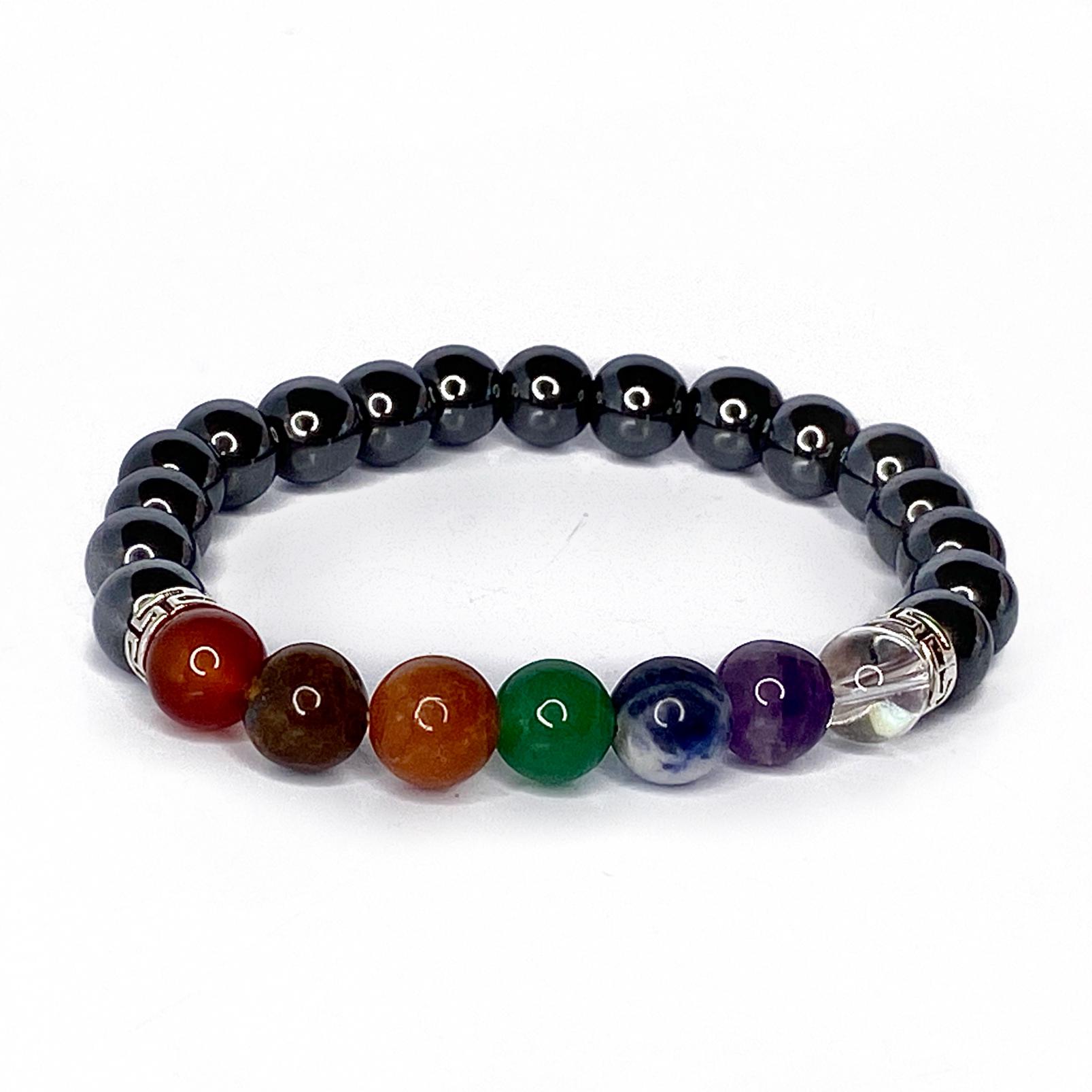 Hematite Crystal  Chakra Bracelet